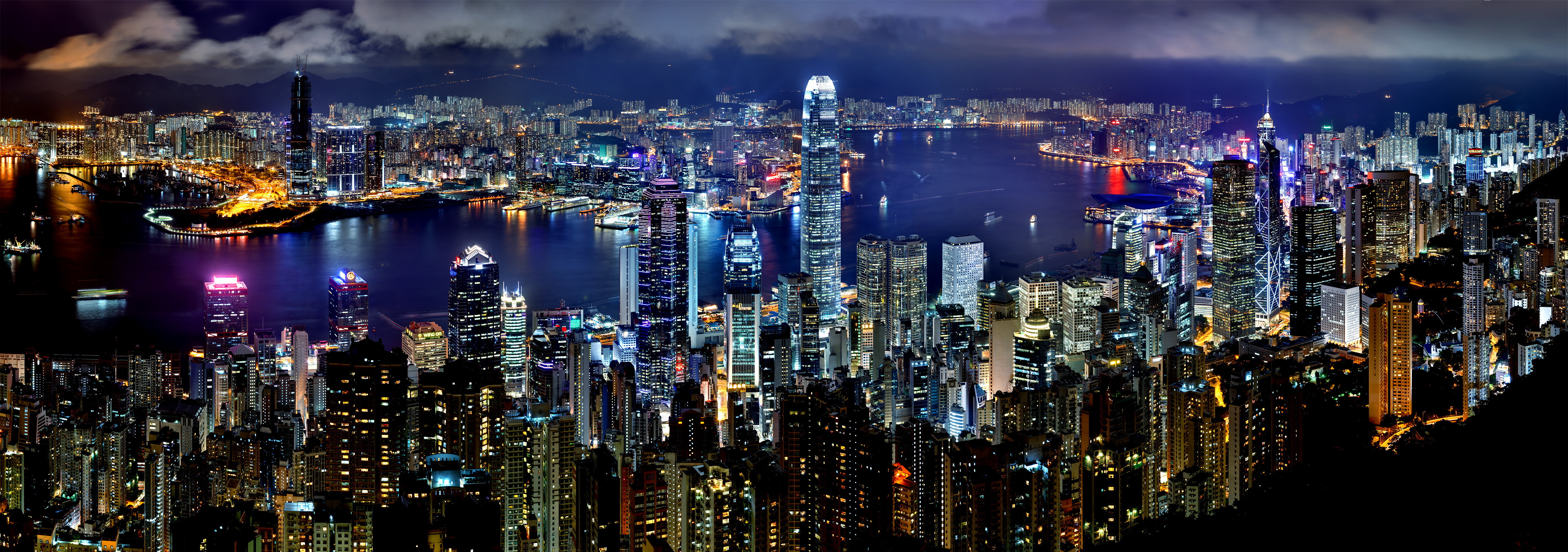 香港维港夜景天际线